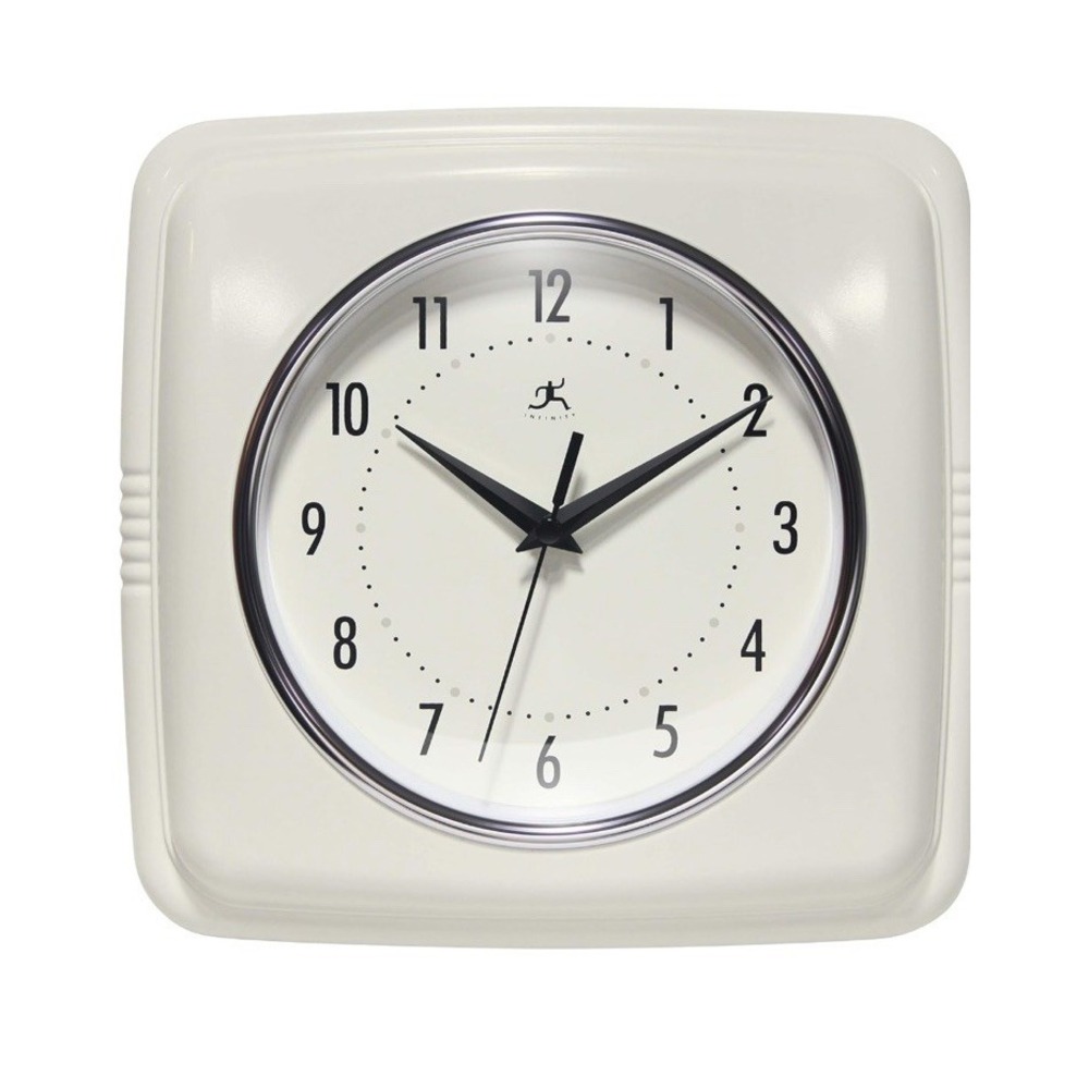 Square Silent Retro 9 inch Mid  Modern Kitchen,  Ivory